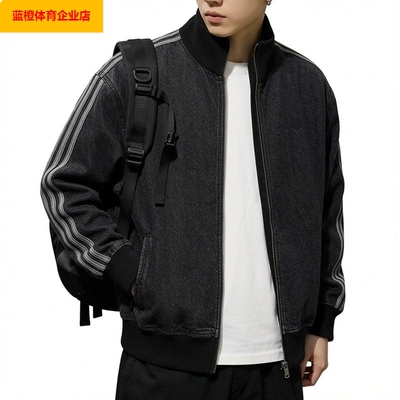 阿迪达斯三叶草男装26春季新款运动服复古时尚休闲牛仔夹克KD1516