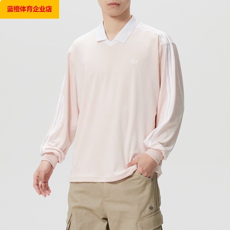 阿迪达斯三叶草POLO领长袖T恤男装女装春季新款情侣运动服KQ5487
