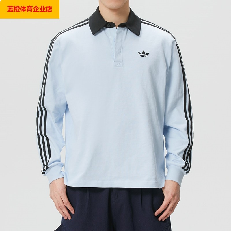 阿迪达斯三叶草POLO领长袖T恤男装春季新款翻领打底衫休闲KE2445,运动服/休闲服装,运动POLO衫,淘宝优惠券,粉丝福利购,淘宝优惠卷