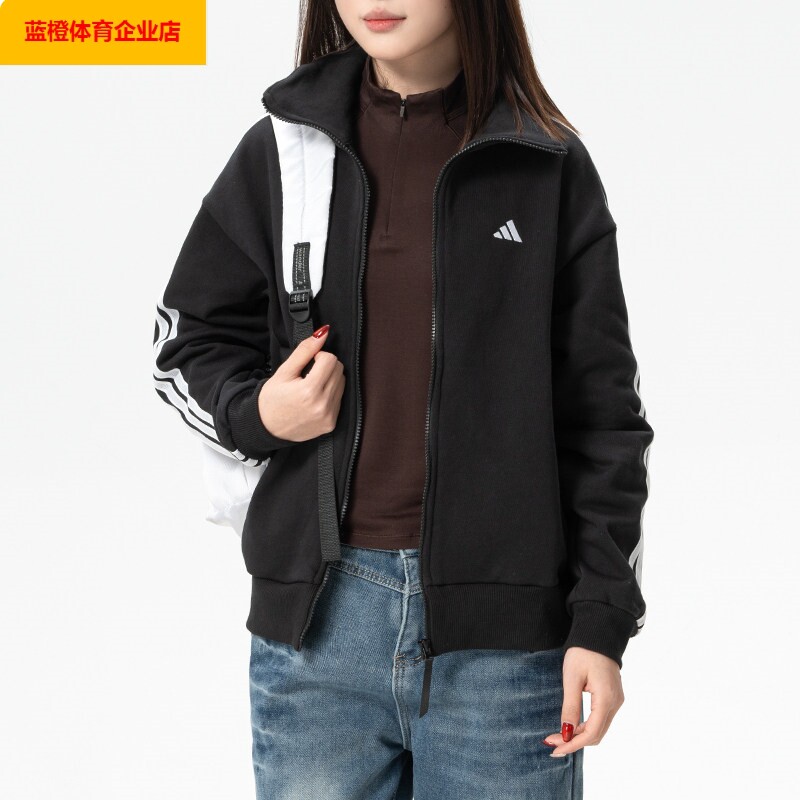 阿迪达斯女装2026新款运动服针织夹克时尚潮流休闲健身训练KW0654