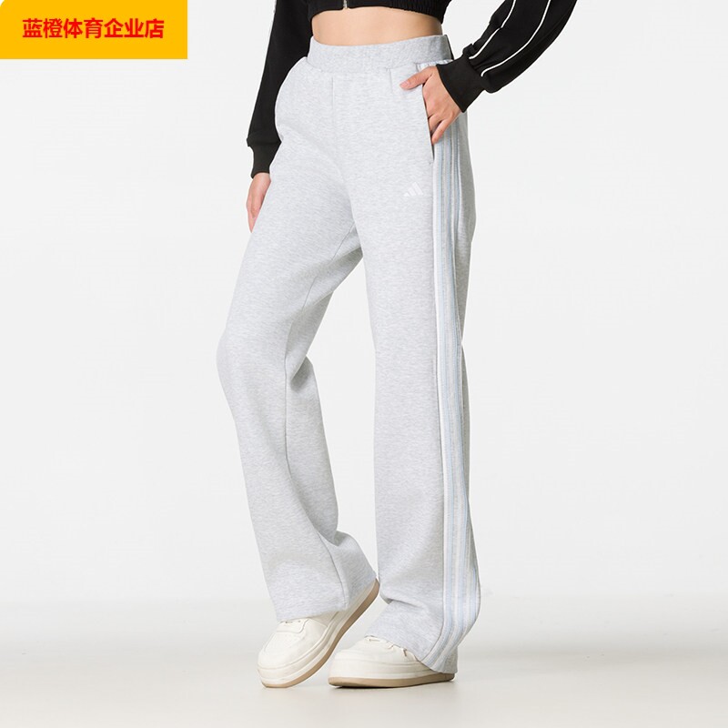 女裤三条纹宽松直筒休闲运