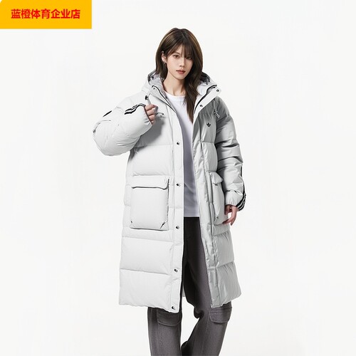 阿迪达斯三叶草长款羽绒服男装女装2025新款户外保暖外套KC2566