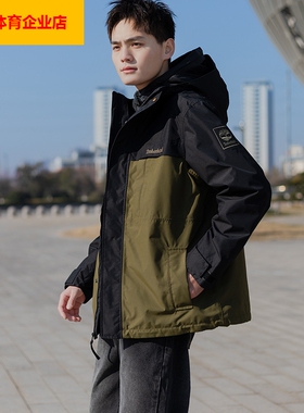 添柏岚男秋冬新款户外登山服工装防风保暖抓绒夹克三合一A696HDX8