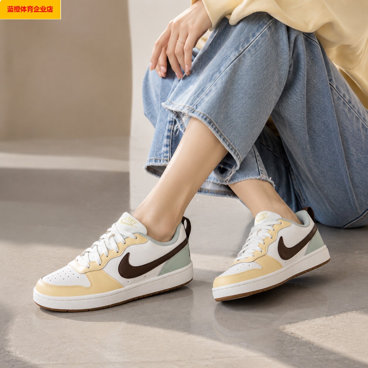 NIKE女鞋2026夏季新款COURT板鞋黄绿色运动休闲鞋HV1804