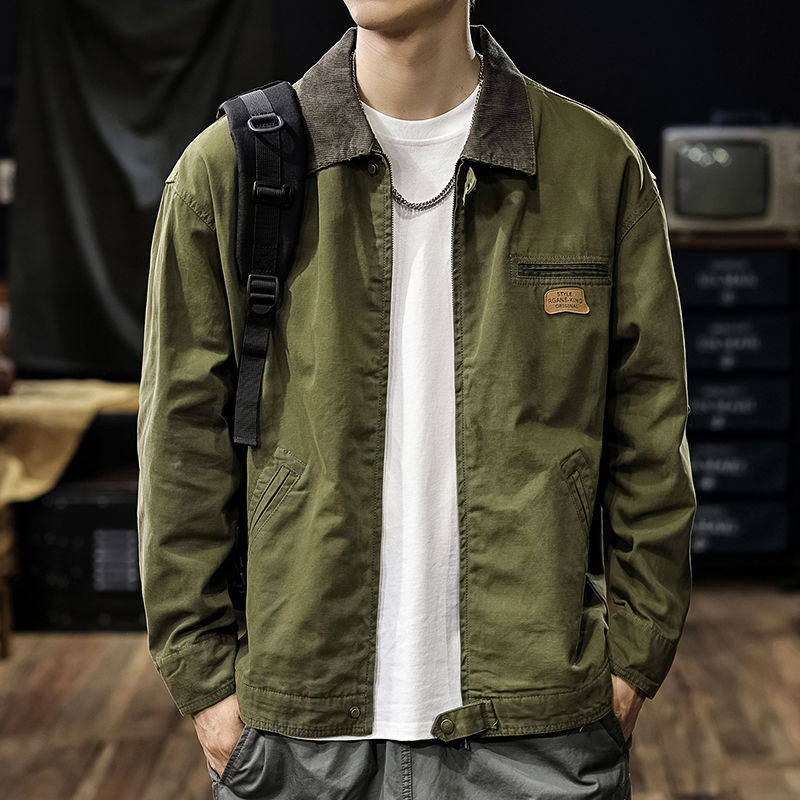 美式重磅复古工装夹克男外