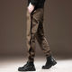 高端卡其色拼接工装 潮 休闲裤 裤 子男2025秋冬加绒束脚宽松痞帅男士
