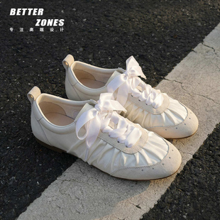 女芭蕾德训鞋 Better 真丝蝴蝶结平底运动休闲鞋 26s新款 云上芭蕾