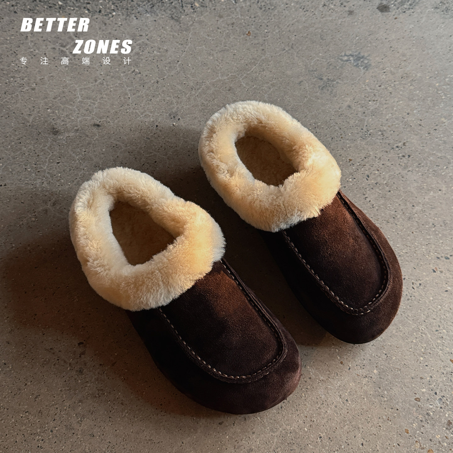 进口澳洲美利奴羊皮毛一体 25冬季厚底一脚蹬勃肯半托鞋女毛毛拖