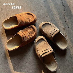 女一脚蹬懒人包头拖 复古勃肯鞋 Better 意大利小牛反绒