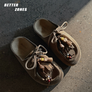 包头半拖鞋 意大利纯手工真皮厚底勃肯鞋 女 可拆卸配件 Better