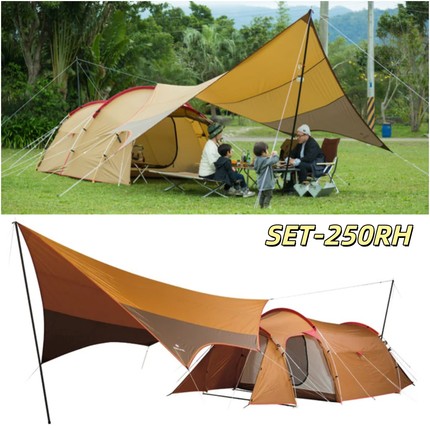 现货snowpeak雪峰露营六角天幕帐篷组多人帐篷SET-250RH