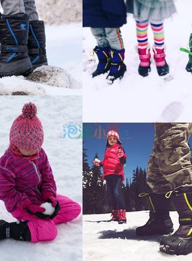 现货 Sorel Flurry 冰熊 亲子大小童防水防滑厚底儿童雪地靴鞋