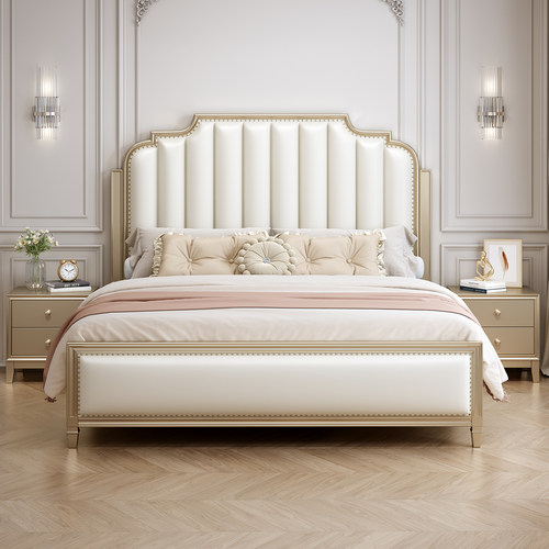 【头层牛皮】美式钢琴主卧大床