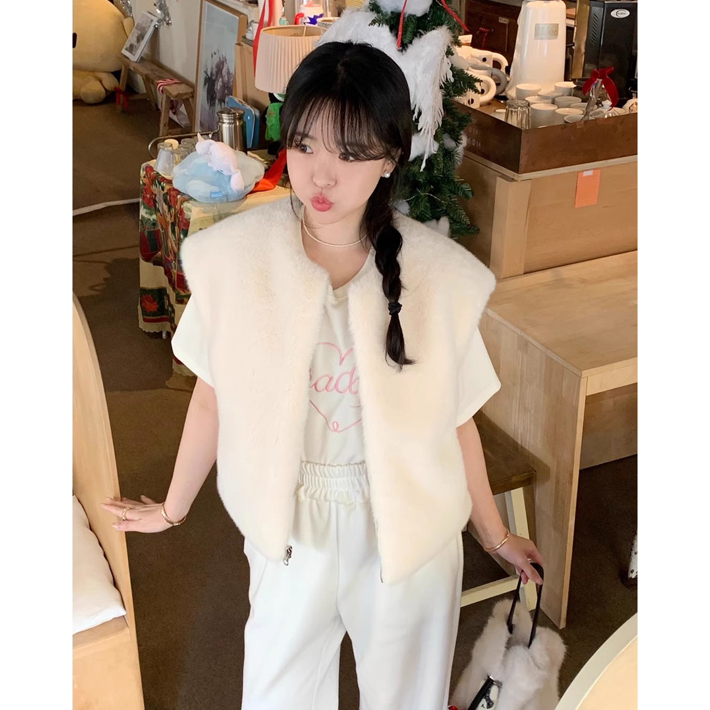 洋气正反两穿水貂绒皮草马甲外套