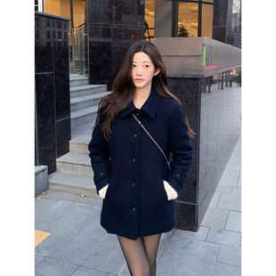 良良家复古高级感毛呢外套女2026秋冬新款夹棉加厚小个子呢子大衣