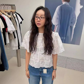 衬衫 女夏季 新款 良良家重工绣花短袖 设计感小众宽松百搭短款 上衣