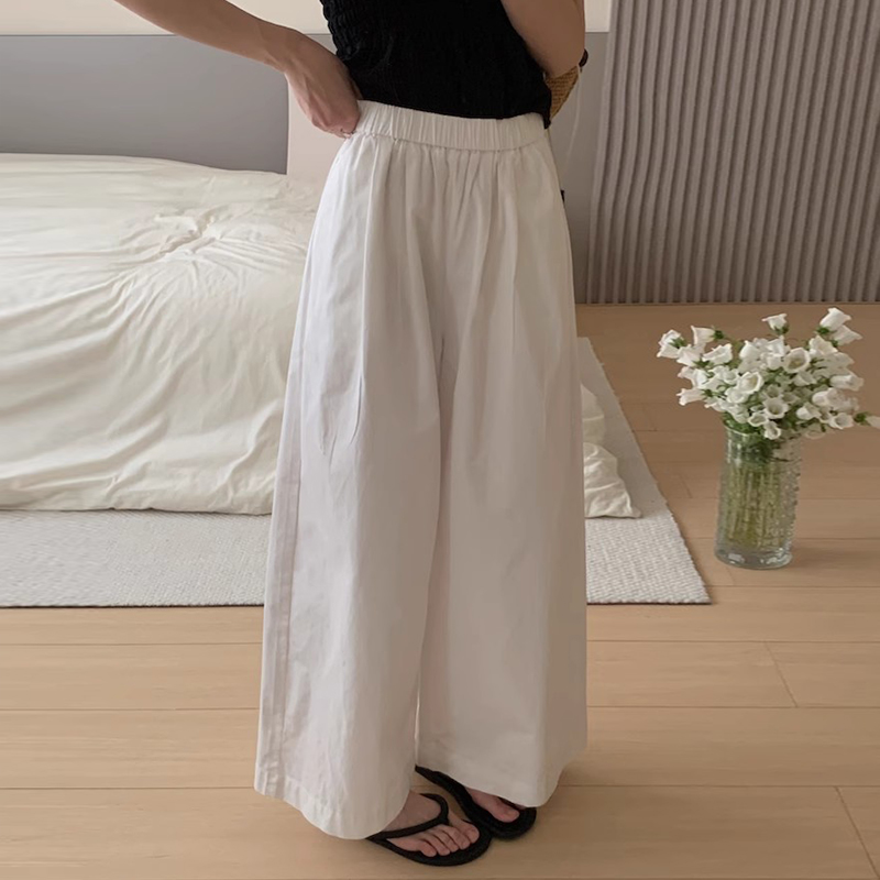 褶皱宽松纯棉休闲裤长裤
