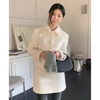 小香风百搭呢子外套+半身裙