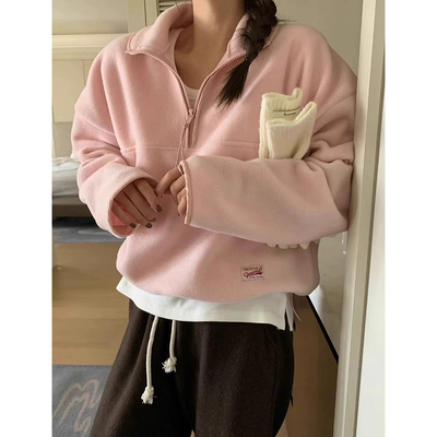 休闲软糯百搭长袖摇粒绒卫衣