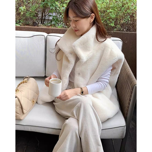 高级感毛绒绒仿皮草马甲外套女秋冬季 棉衣 小个子宽松百搭叠穿无袖