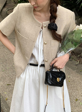 法式气质小香风西装短外套女