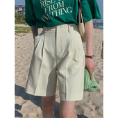 良良家基础款 新款 女夏季 子 短裤 压褶西裤 简约百搭直筒五分裤 休闲裤