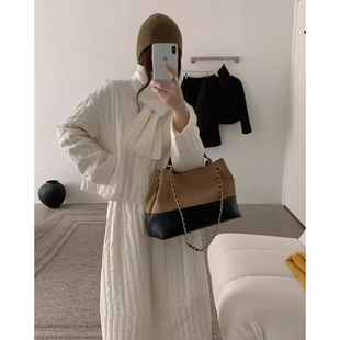 温柔风宽松百搭短款 高腰A字半身裙子配围脖三件套 棉服外套女冬季