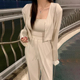 开衫 修身 套装 休闲风短款 女 休闲裤 长袖 长款 韩国chic夏季 吊带背心