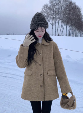 良良家高级感小个子毛呢外套女