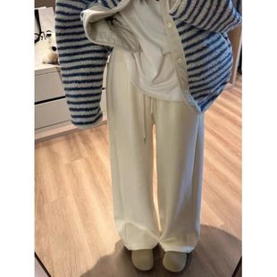 子 长裤 慵懒风软fufu加绒加厚束脚休闲裤 女秋冬松紧腰百搭抽绳卫裤