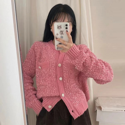 颗粒感软糯百搭长袖针织衫外套