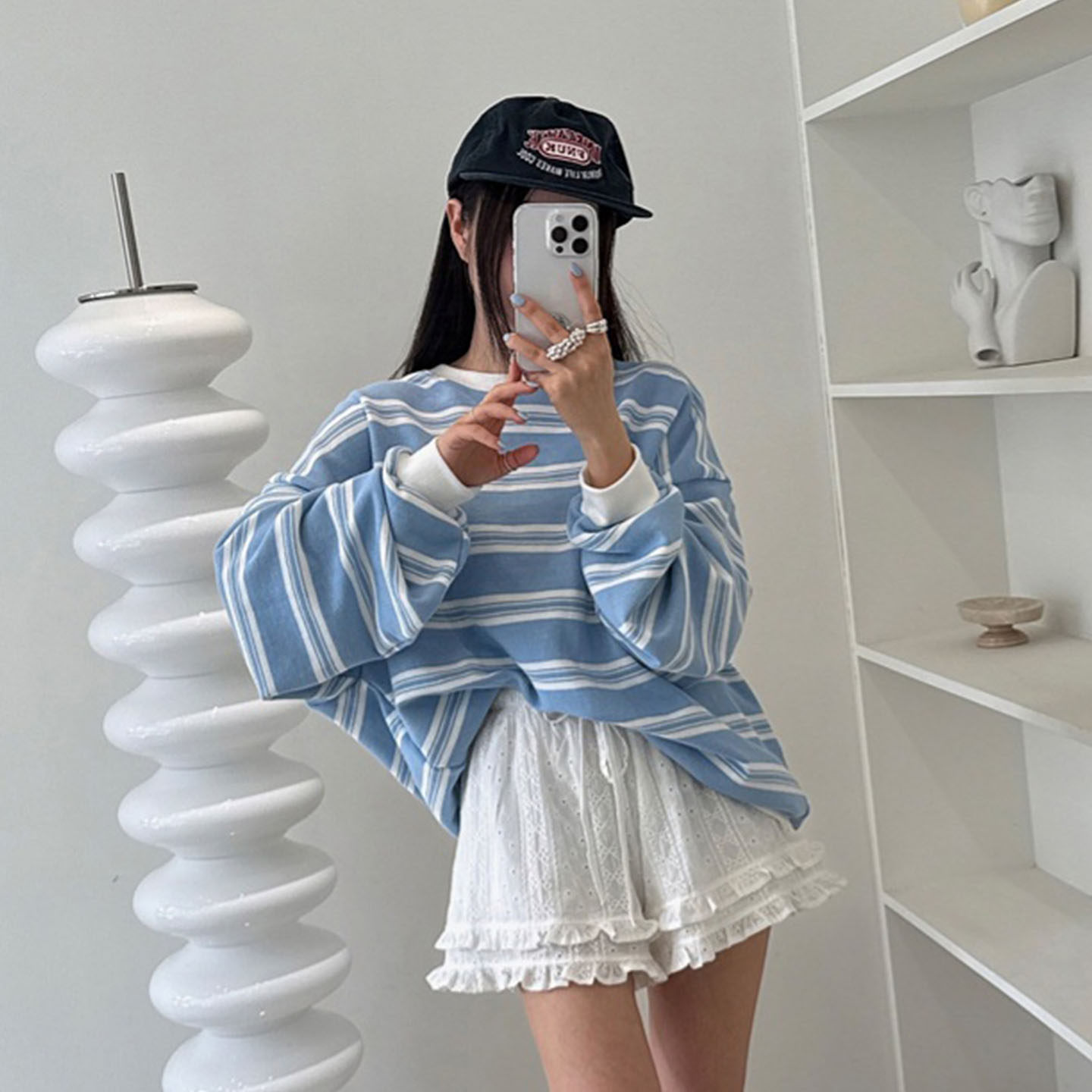 复古学院风撞色条纹圆领长袖卫衣女早春季新款宽松百搭短款上衣,女装/女士精品,时尚套装,淘宝优惠券,粉丝福利购,淘宝优惠卷