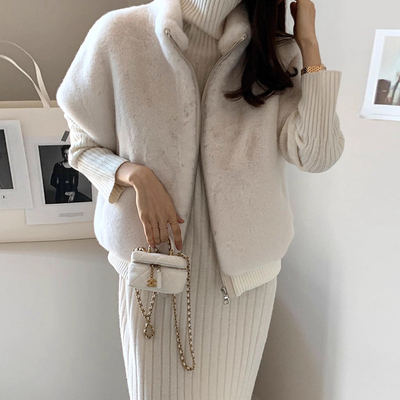 百搭水貂毛仿皮草无袖马甲外套