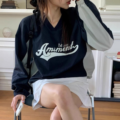 字母印花百搭休闲款长袖套头卫衣