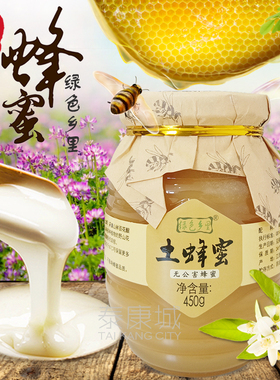 买5送1 买10送2绿色乡里蜂蜜450g玻瓶高山土蜂蜜江西礼品庐山旅游