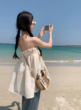赵露思同款吊带背心裙女夏外穿度假风2026新款小个子显瘦海边穿搭