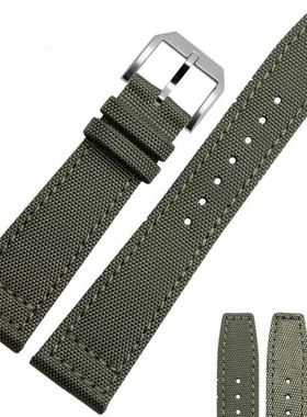 卓越表行 适配IW尼龙帆布表带 波涛菲诺飞行员20 21mm黑色 军绿色