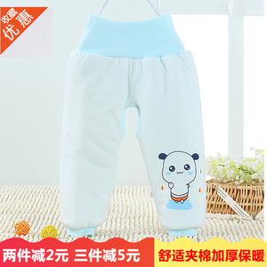 婴儿高腰裤加厚南极棉新生幼儿保暖裤宝宝开档护肚裤儿童棉裤冬