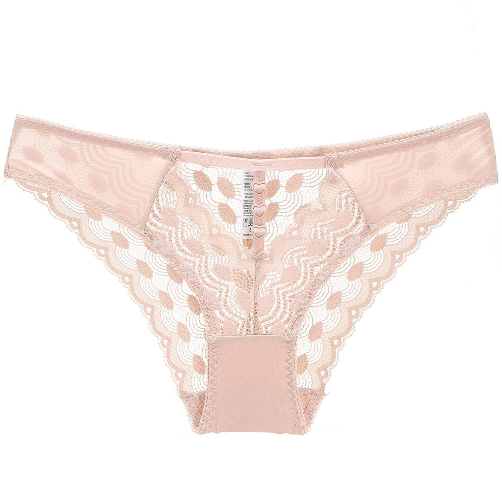 法式性感蕾丝内裤女超薄透气舒适提臀三角裤底裆纯棉低腰大码内裤
