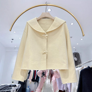 斯卡露2026秋冬新款韩版宽松显瘦双面呢羊毛大衣短款外套女百搭