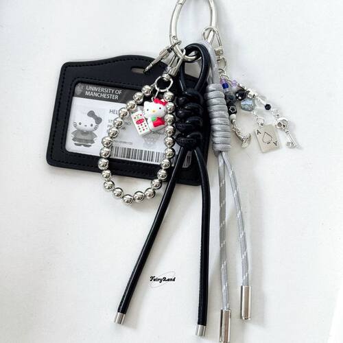 id证件卡套学院风挂饰ins包包挂件kitty学生证棒球kt配饰