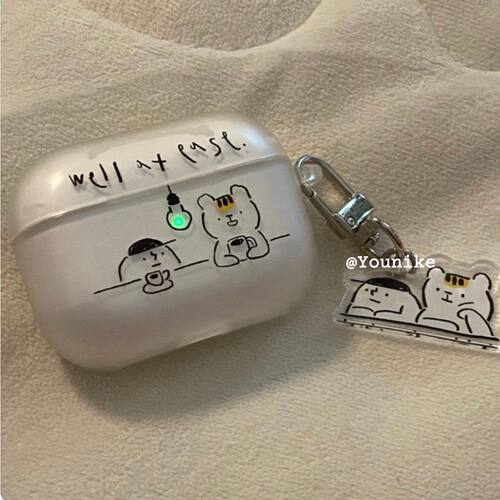 韩国ins喝咖啡小熊指示灯airpods1/2无线蓝牙保护套airpods pro2