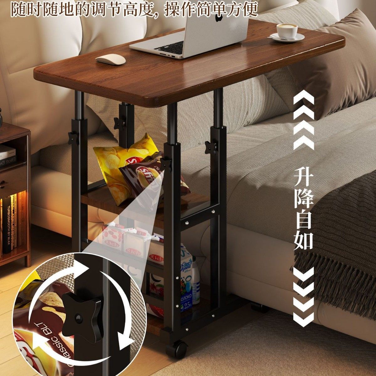 新款床头小桌板笔记本电脑支架床边桌用读书办公写字板阅读看书桌,住宅家具,床边桌,淘宝优惠券,粉丝福利购,淘宝优惠卷