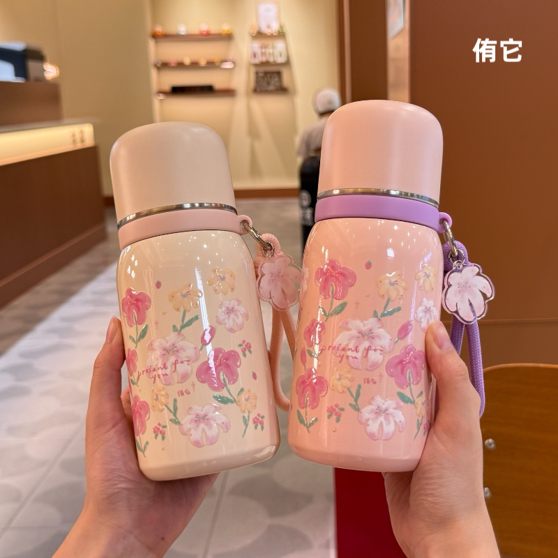 2026冬季新款高颜值女学生不锈钢保温杯户外便携吸管杯大容量茶杯