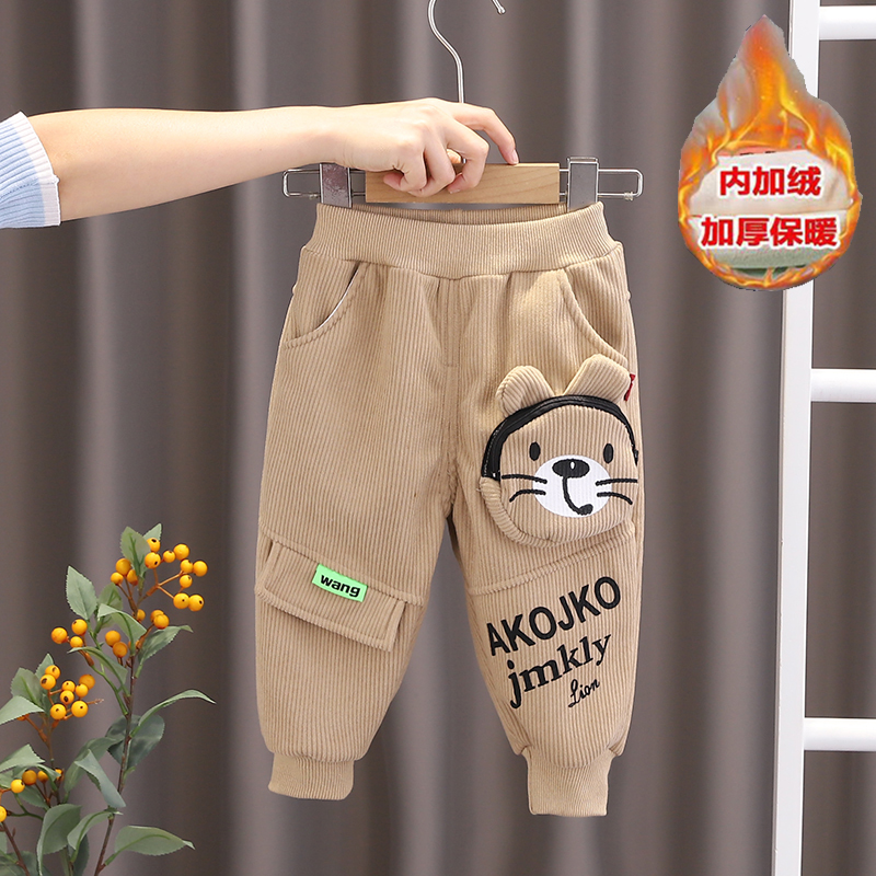 灯芯绒棉裤一体然休闲裤子