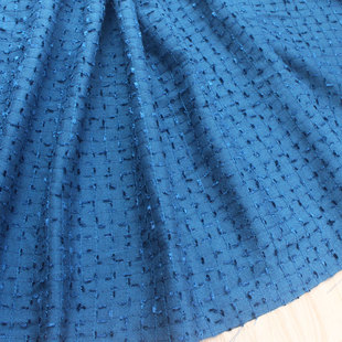 日韩纯素色立体剪花提花暗格子时装布料 制衣服装衬衫裙裤子面料