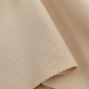 文艺杏黄色厚款立体斜纹保暖绒布 冬季大衣外套背心马甲帽子面料