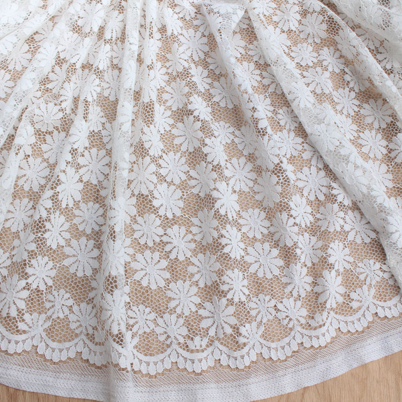 米白色补线碎花提花蕾丝布料 服装罩衫礼服连衣裙窗纱沙发巾面料
