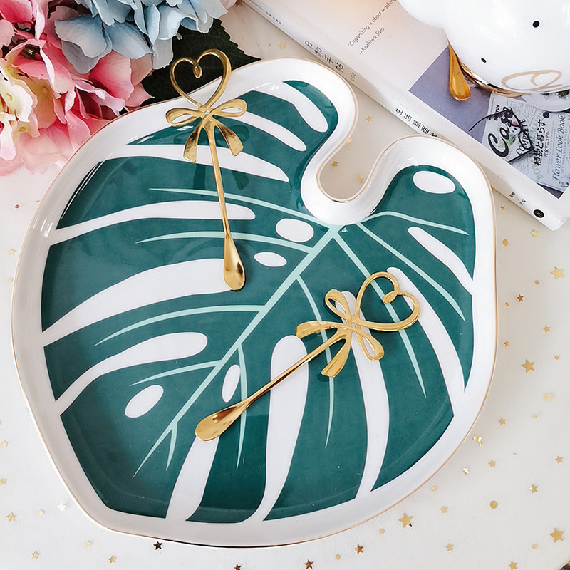 Northern Europe ins originality Turtle leaves ceramics plate Phnom Penh teacup Tray Large fresh Storage tray decoratein the Tableware , Tableware , Fruit bowl/Fruit plate/Hamper  category - from Buy2taobao.com to provide professional Taobao agent buy service
