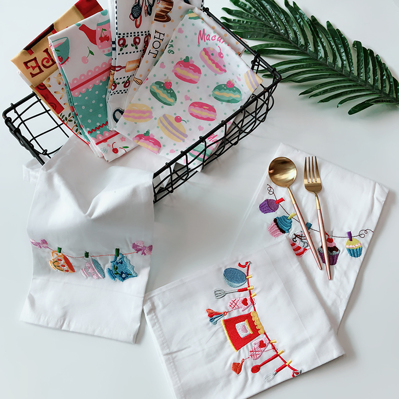 北欧风餐巾布刺绣ins摄影装饰